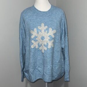 Vince Camuto Light Blue Knit snowflake Sweater
